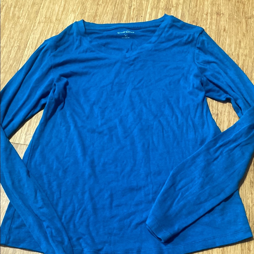 Women's Blue Long Sleeve Top
